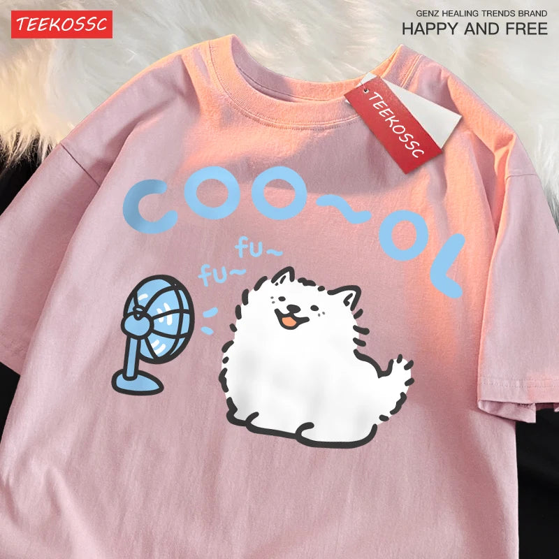 Dog Cartoon Print T-Shirt — Funny Dog Lover Tee