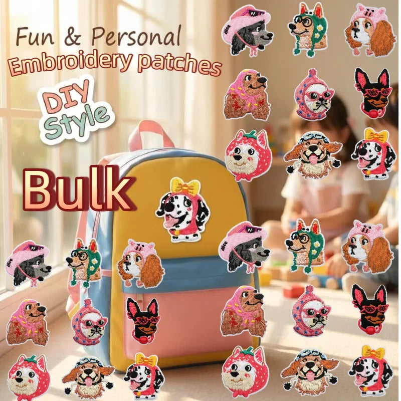 Dog Breed Embroidery Patches Pack – Iron-On Patches for Dog Lovers