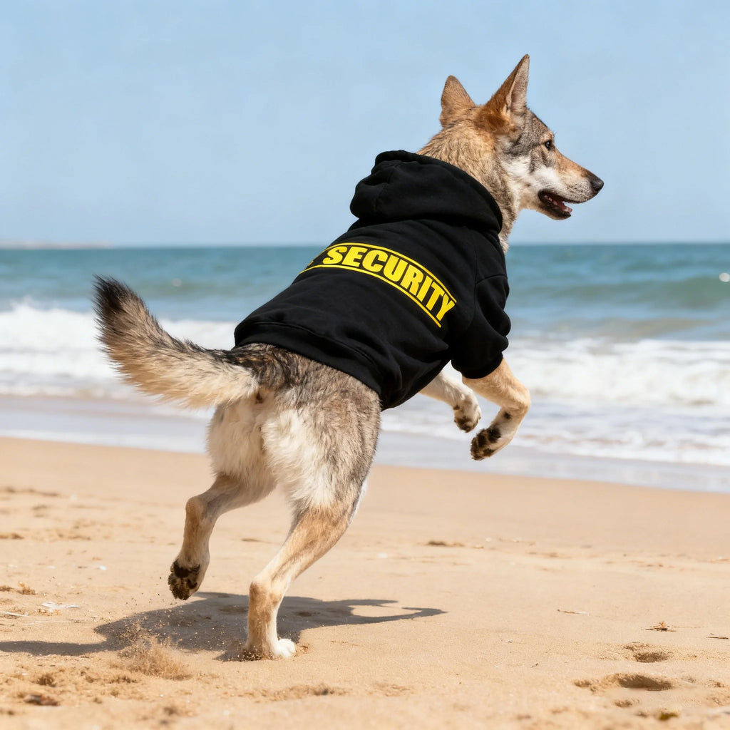 SECURITY Dog Hoodie – Fleece-Lined Pullover for Medium to Large Dogs