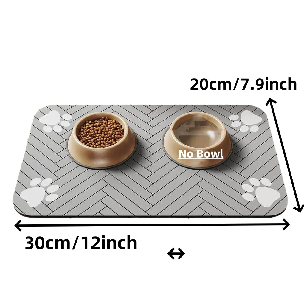 Absorbent Pet Feeding Mat with Non-Slip Waterproof Backing