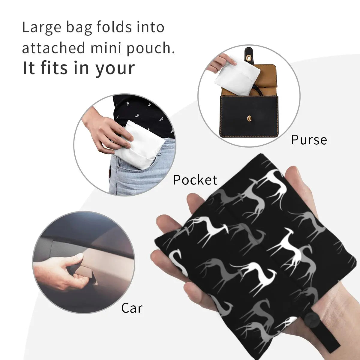 Greyhound Tote Bag — All-Over Print Sighthound Shopping Bag