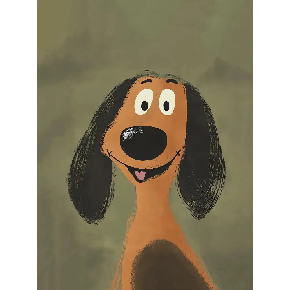 Cartoon Dog Illustrations Canvas Print – Cute Nordic Wall Art for Dog Lovers