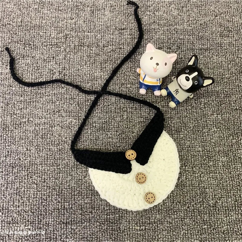 Hand-Knitted Dog Bib Scarf — Cute Cotton Collar for Small Dogs & Cats