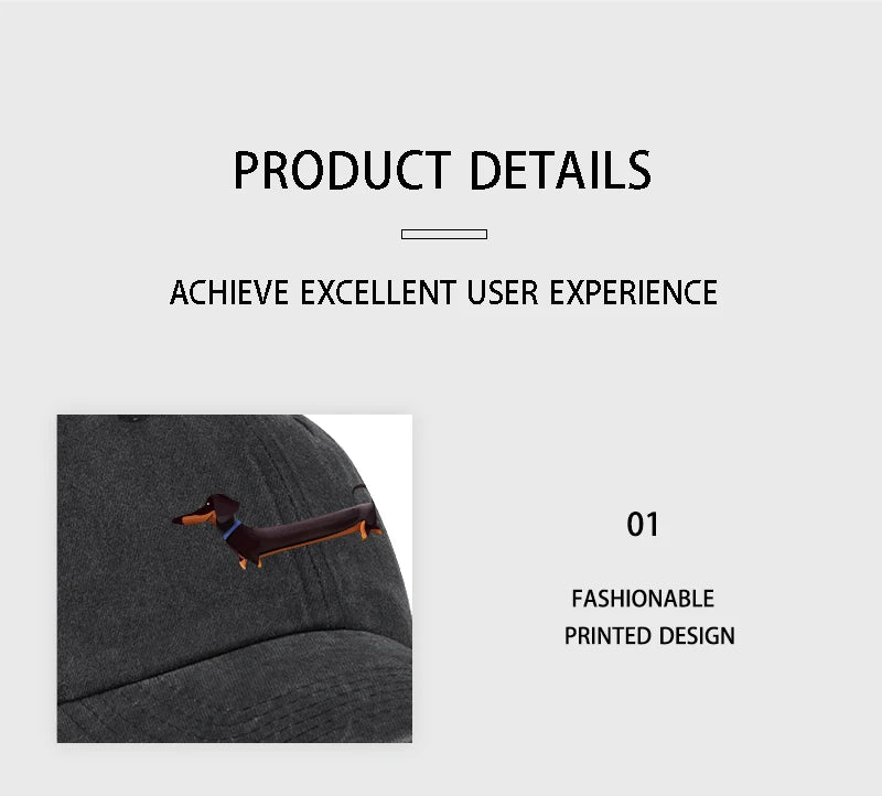 Dachshund Baseball Cap – Vintage Washed Dog Lover Hat