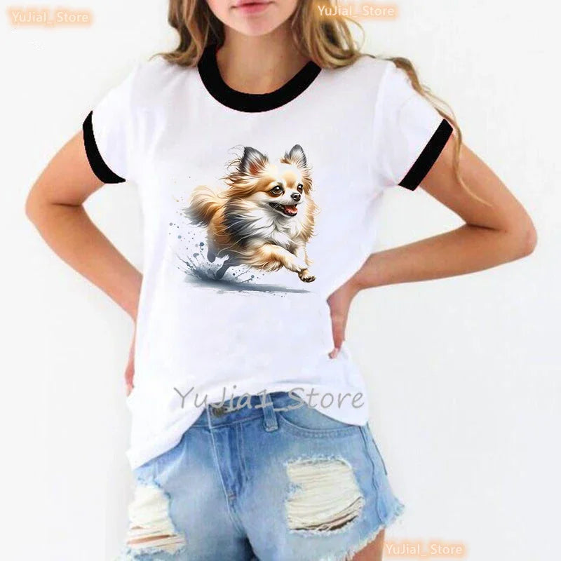 Cute Chihuahua T-Shirt — Kawaii Harajuku Dog Print Women's Summer Tee