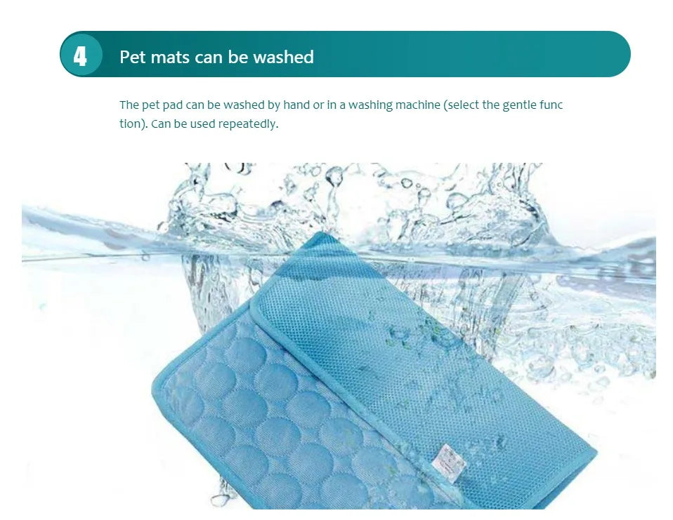 Cool Down Pet Cooling Mat — Breathable Dog & Cat Bed Blanket (XS–XXL)