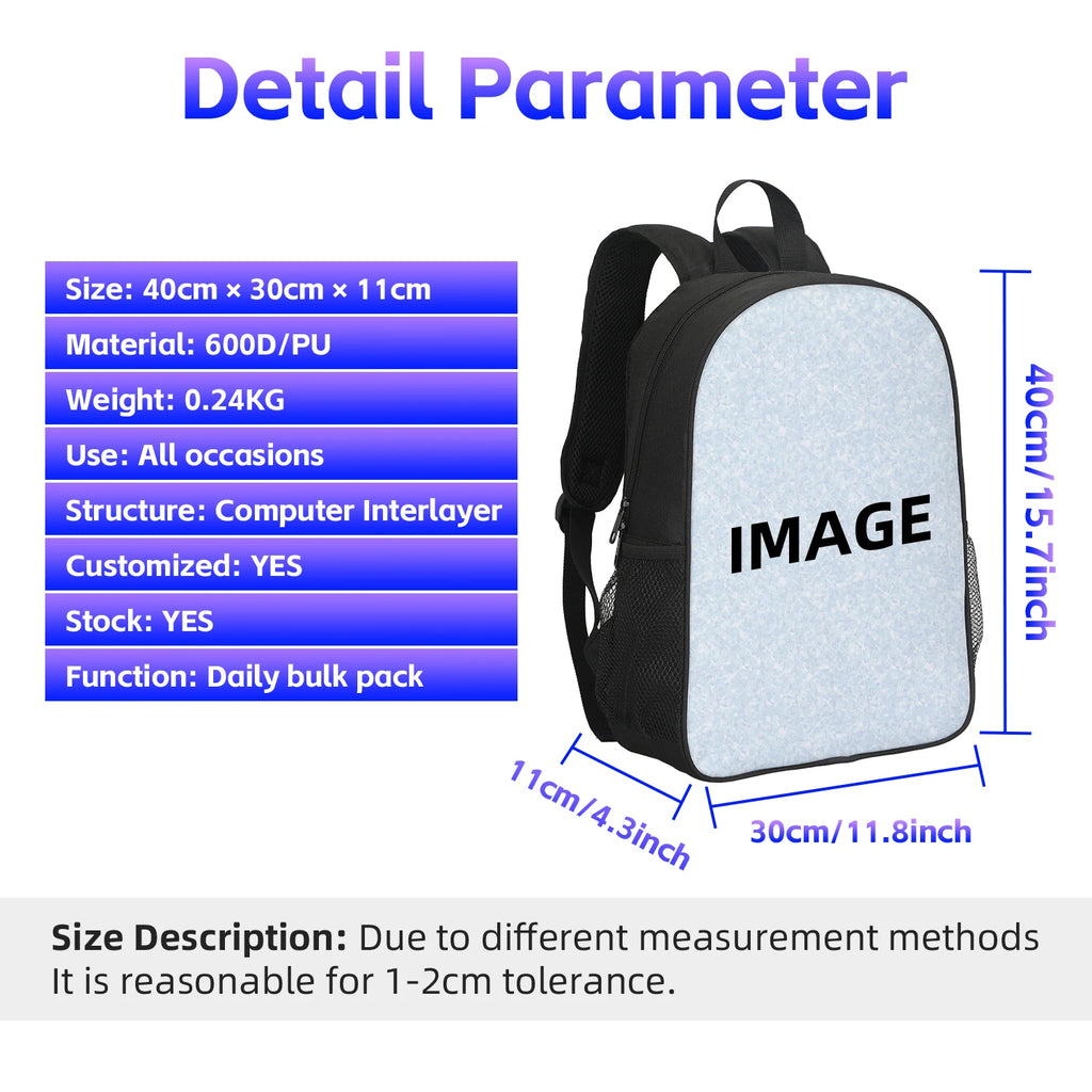 Dog Man Cartoon Backpack — Kids School Bag & Laptop Bag