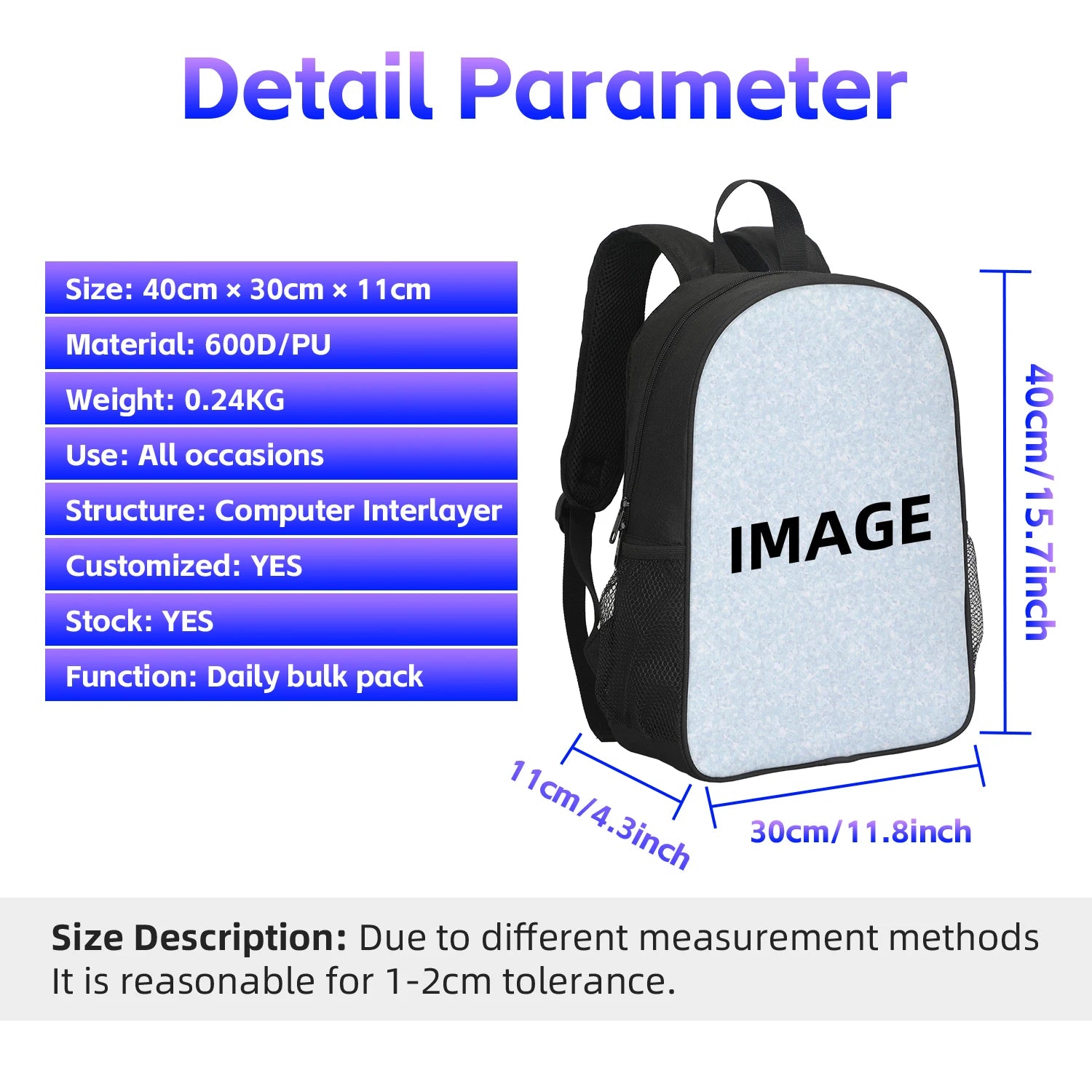 Dog Man Cartoon Backpack — Kids School Bag & Laptop Bag