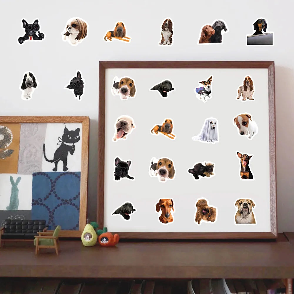 Cartoon Dog Sticker Pack — 104 Pieces