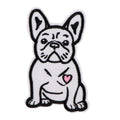 Bulldog Embroidery Patches Cute Pet Dog Iron On Patches On Clothes DIY Dress Jeans Hat Clothing Accesories Applique Stickers