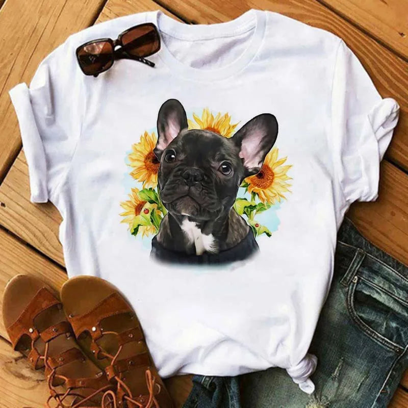 French Bulldog T-Shirt — Harajuku Animal Print Tee for Dog Lovers
