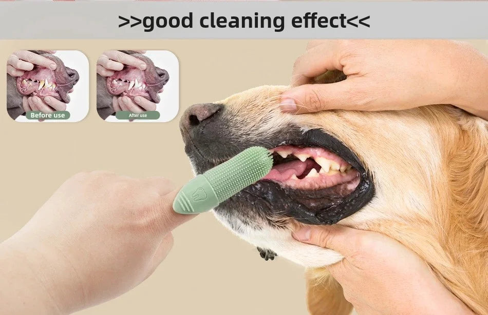 Dog Finger Toothbrush 360° — Food Grade Silicone Dental Care for Dogs & Cats