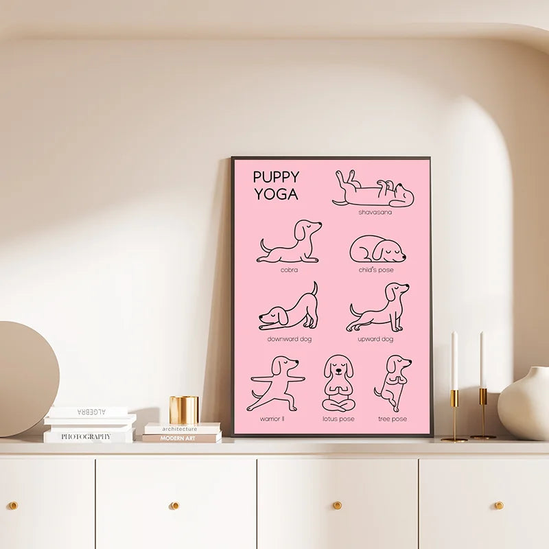Minimalist Dachshund Dopamine Poster – Fun Puppy Wall Art Print