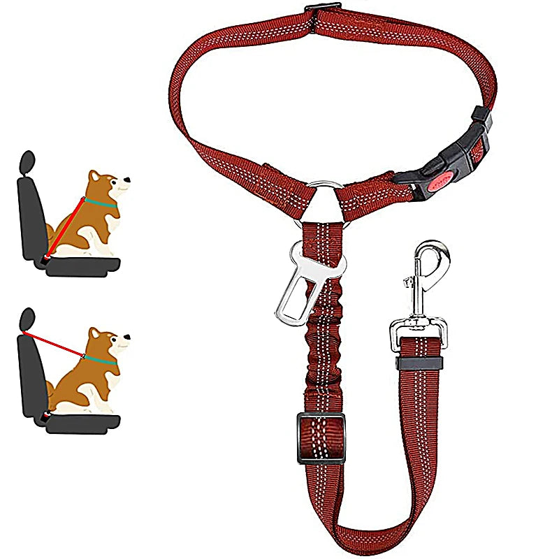Adjustable Dog Car Seat Belt – Safety Harness Clip for Dogs & Cats
