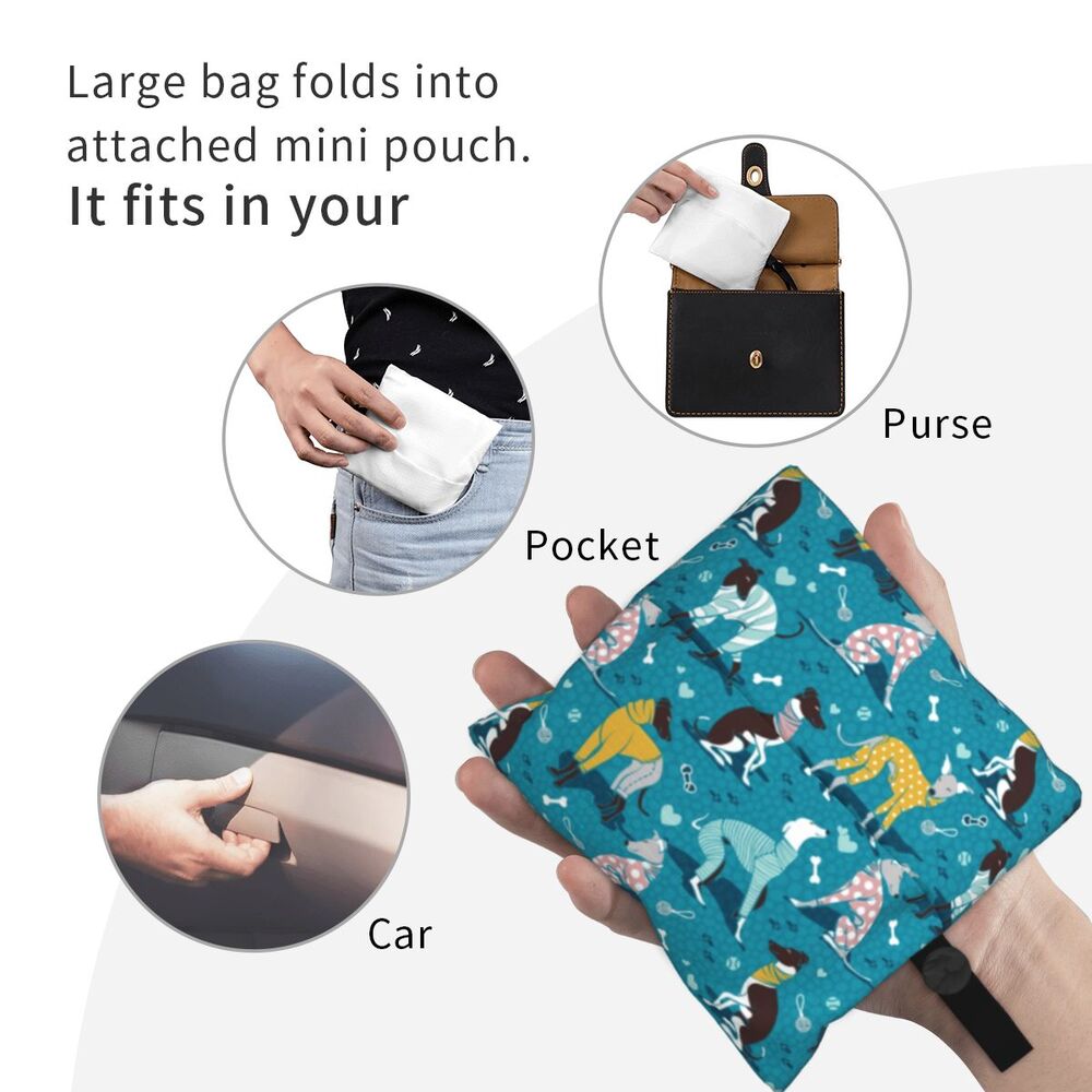 Greyhound Tote Bag — All-Over Print Sighthound Shopping Bag