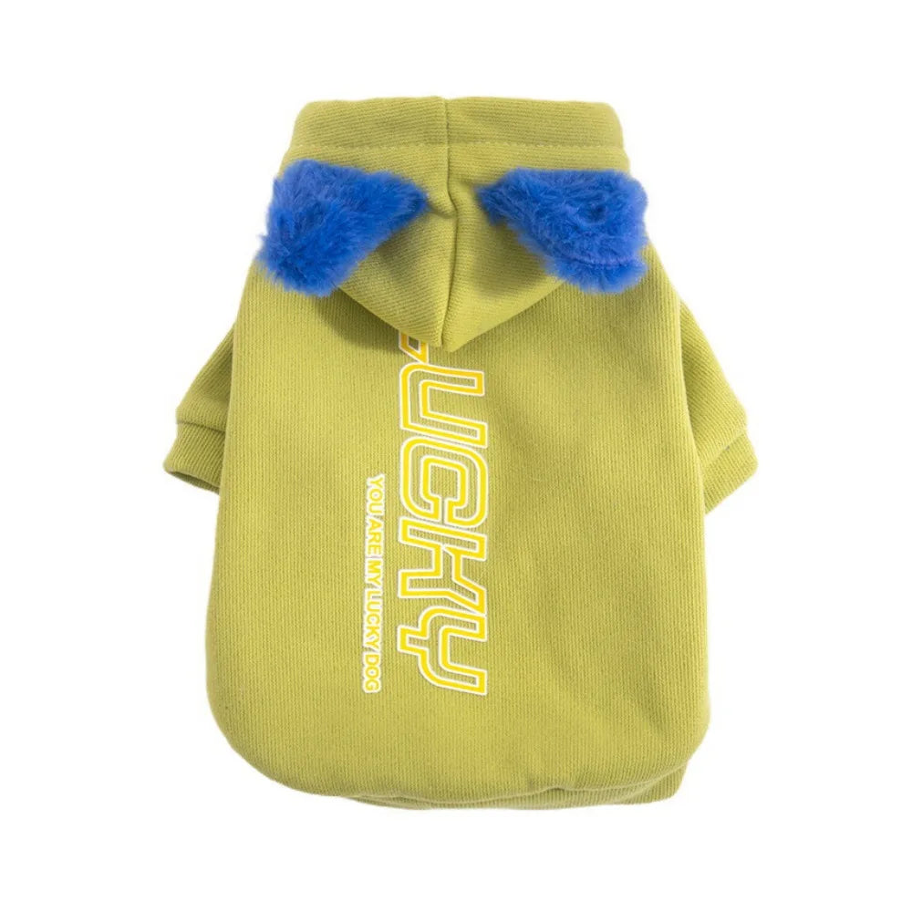 Dog Hoodie Sweatshirt — "COPS" Letter Print with Floppy Ears