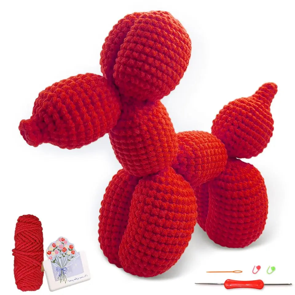 Balloon Dog Crochet Kit for Beginners — Amigurumi Starter Set