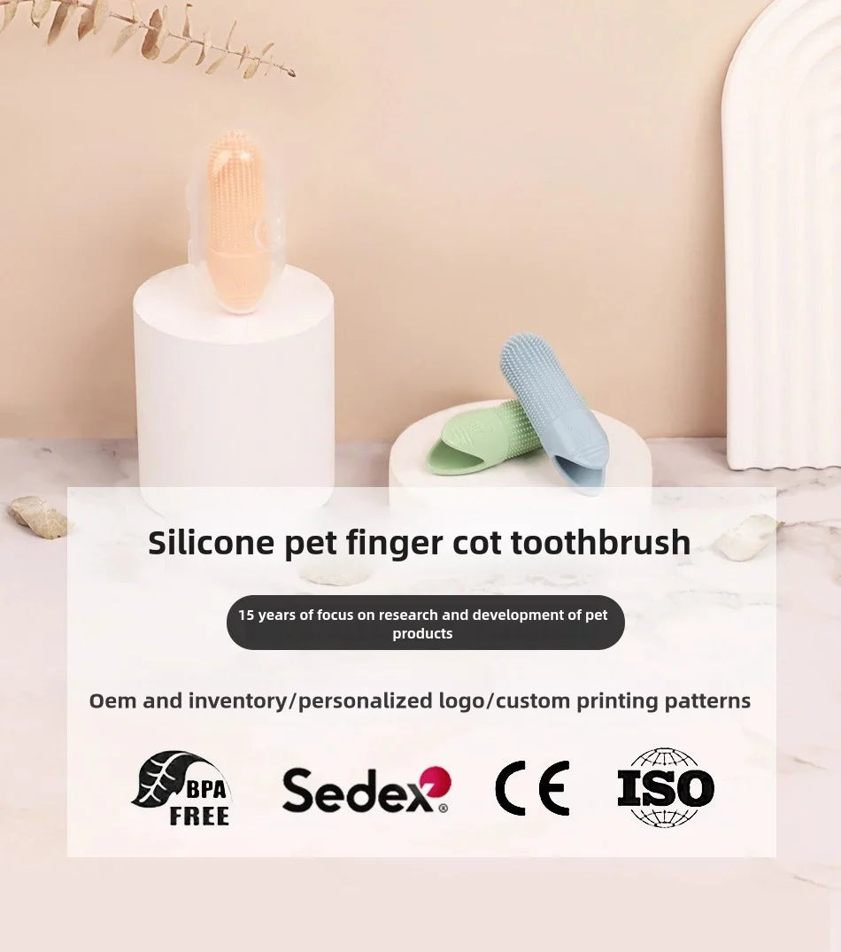 Dog Finger Toothbrush 360° — Food Grade Silicone Dental Care for Dogs & Cats