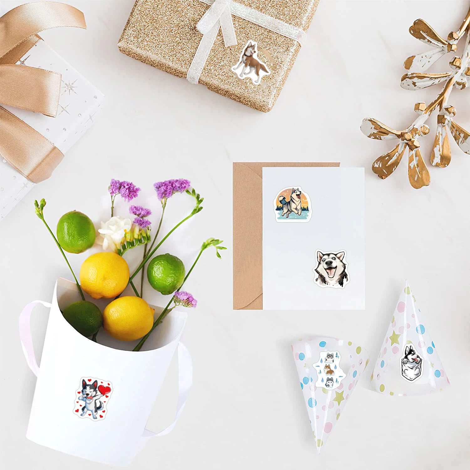 Husky Sticker Pack — 500 Cute Dog Graffiti Stickers for Scrapbooking, Crafts & More