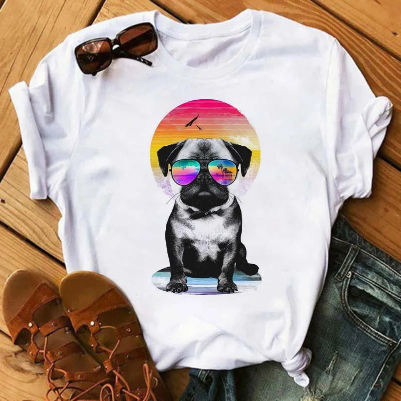French Bulldog T-Shirt — Harajuku Animal Print Tee for Dog Lovers