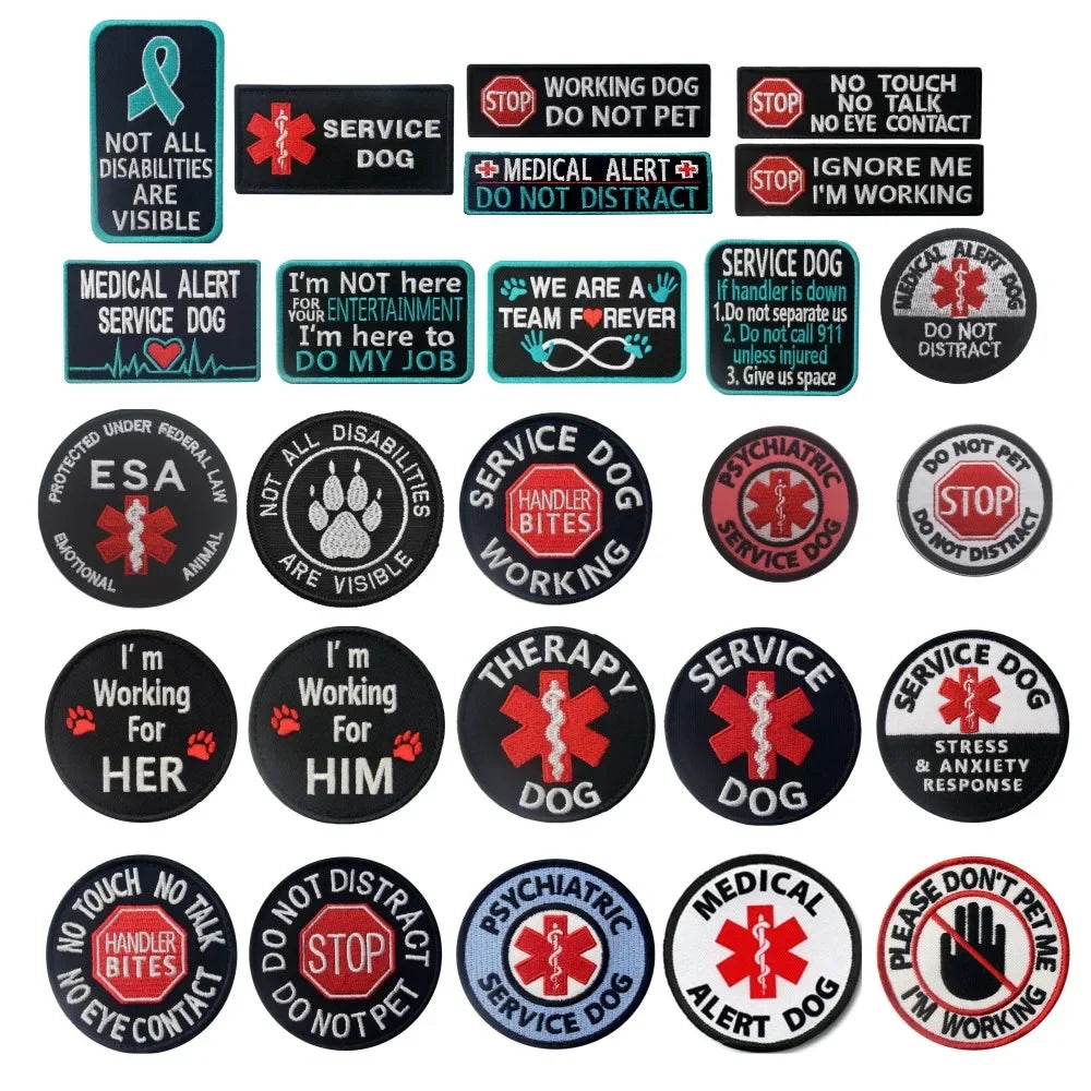 Service Dog Embroidery Patch – Do Not Pet, Medical Alert & Tactical Hook & Loop Patches