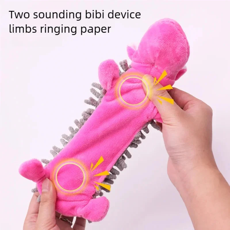 Squeaky Mop Fur Plush Dog Toy – Bite-Resistant Chew Toy