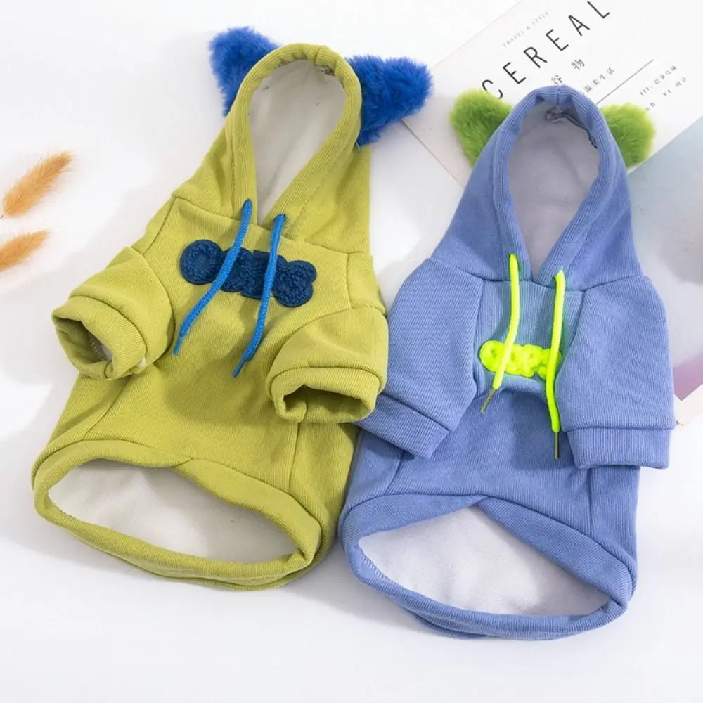 Dog Hoodie Sweatshirt — "COPS" Letter Print with Floppy Ears