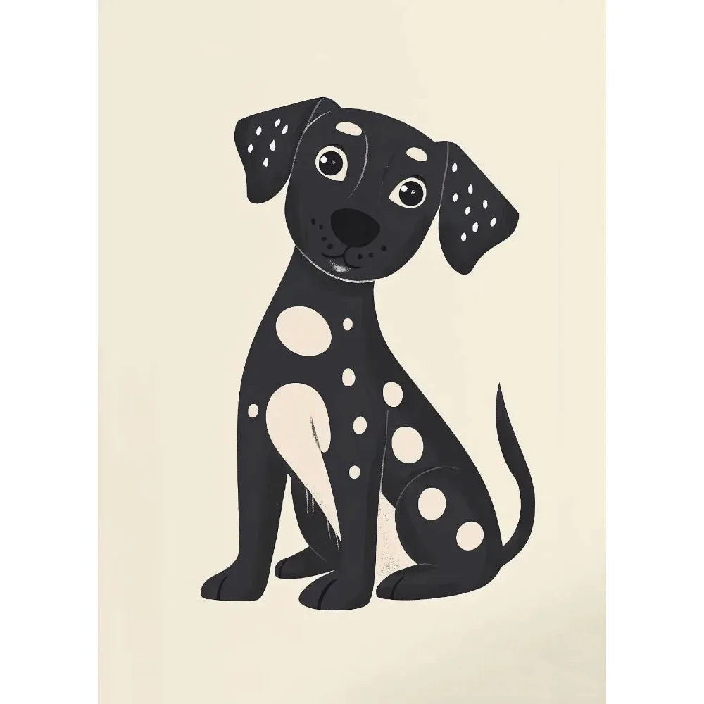 Cartoon Dog Illustrations Canvas Print – Cute Nordic Wall Art for Dog Lovers