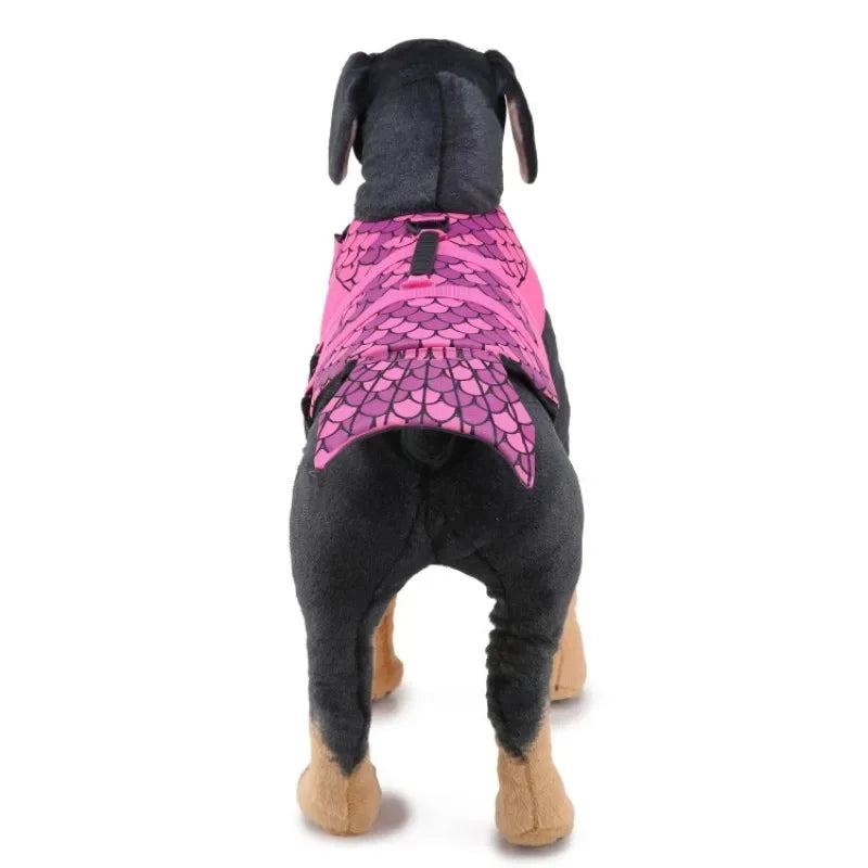 Shark Dog Life Jacket – Buoyancy Swim Vest with Rescue Handle for Dogs