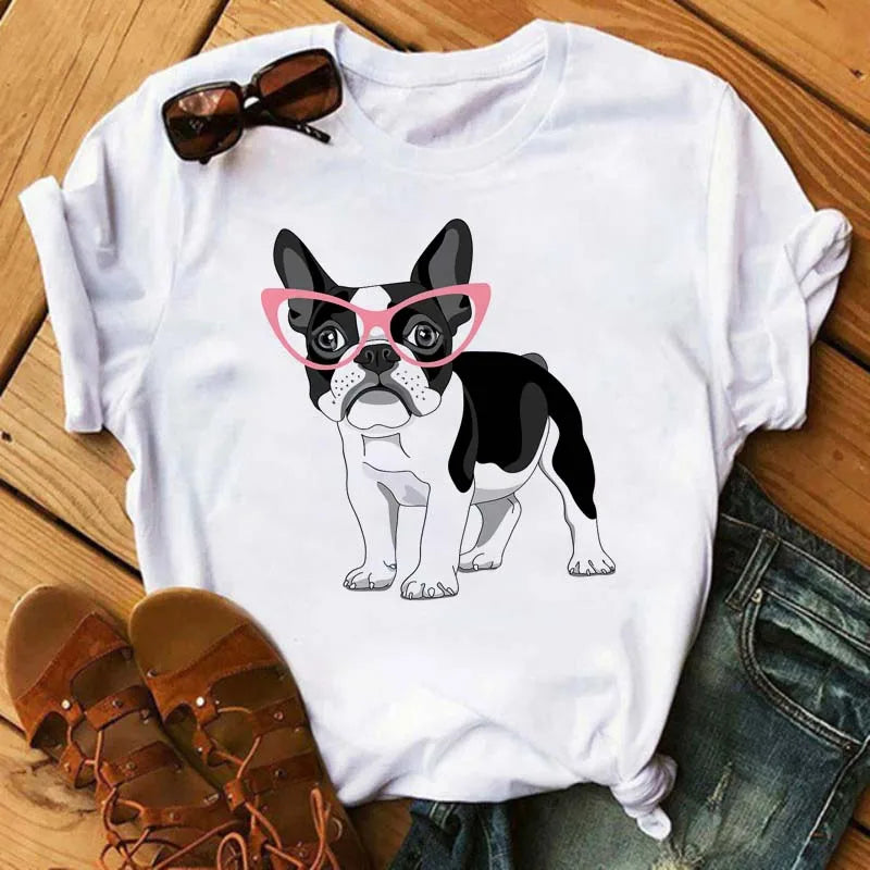 French Bulldog T-Shirt — Harajuku Animal Print Tee for Dog Lovers