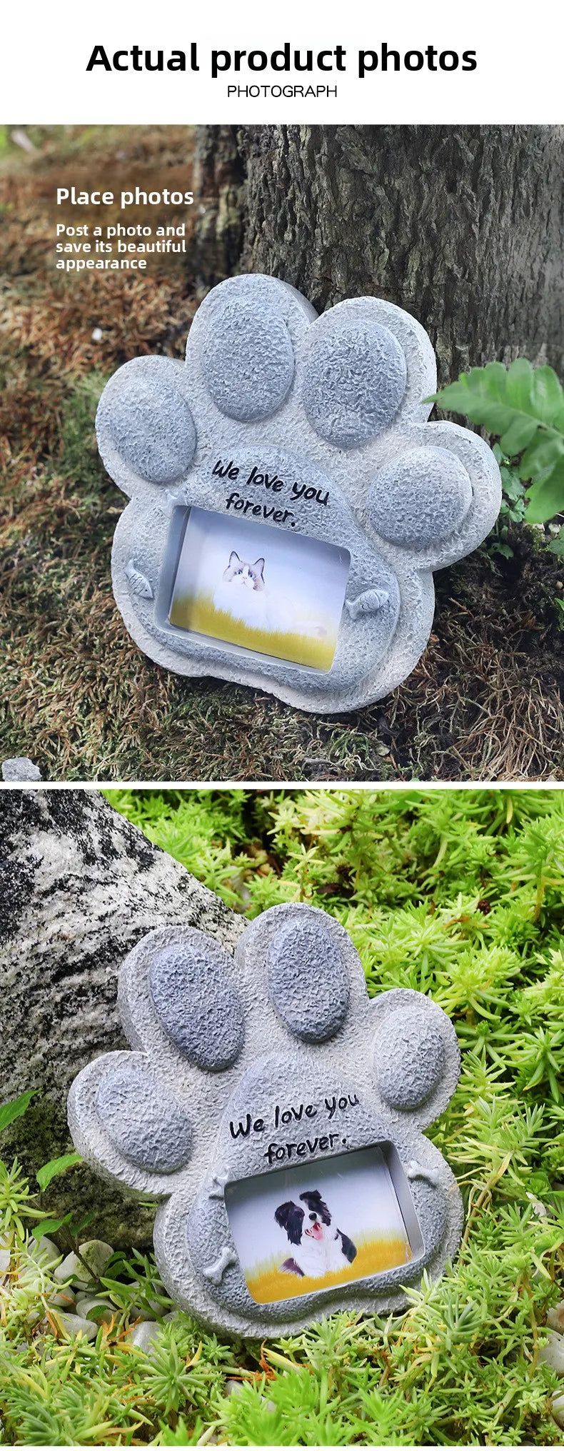 Pet Memorial Resin Tombstone – Desktop Ornament for Dogs, Cats & Small Animals