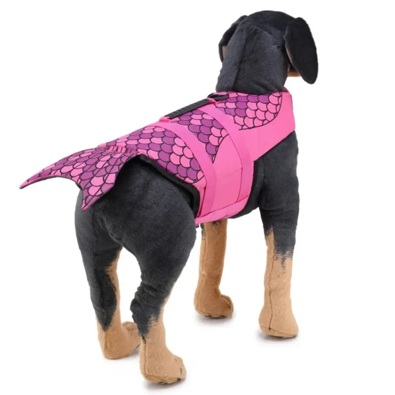 Shark Dog Life Jacket – Buoyancy Swim Vest with Rescue Handle for Dogs