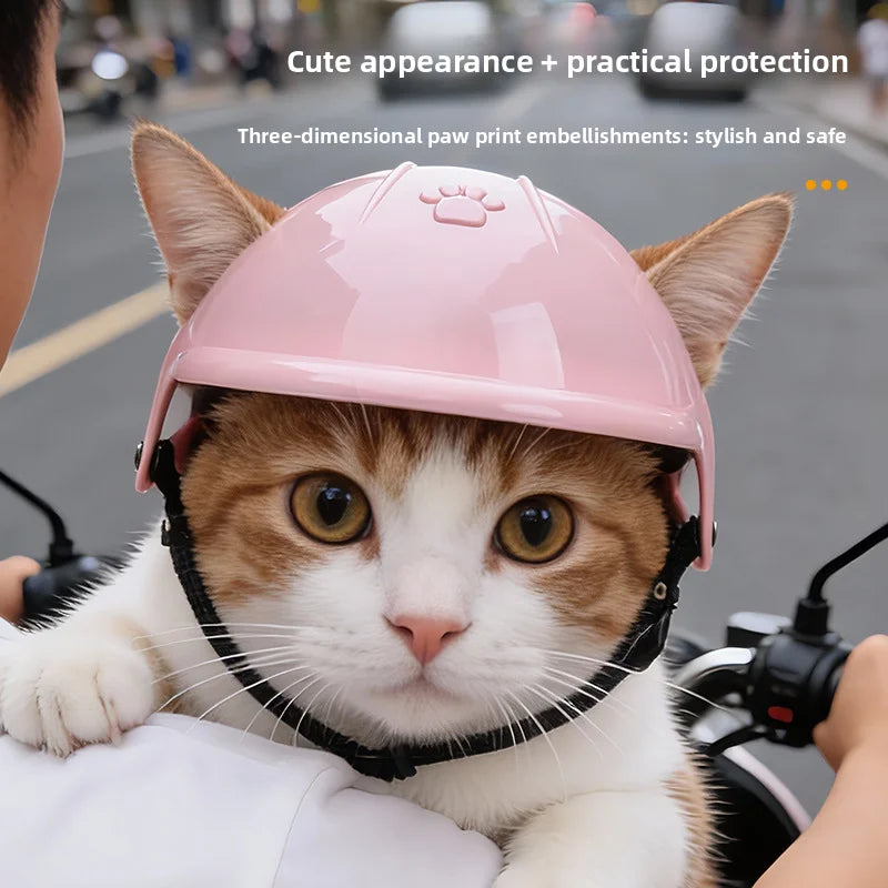 Pet Motorcycle Helmet for Dogs & Cats – Cute Outdoor Headwear Accessory