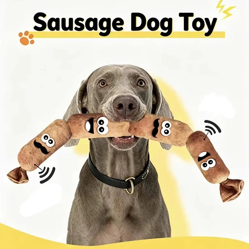 Squeaky Sausage Dog Toy – Plush Chew & Interactive Play