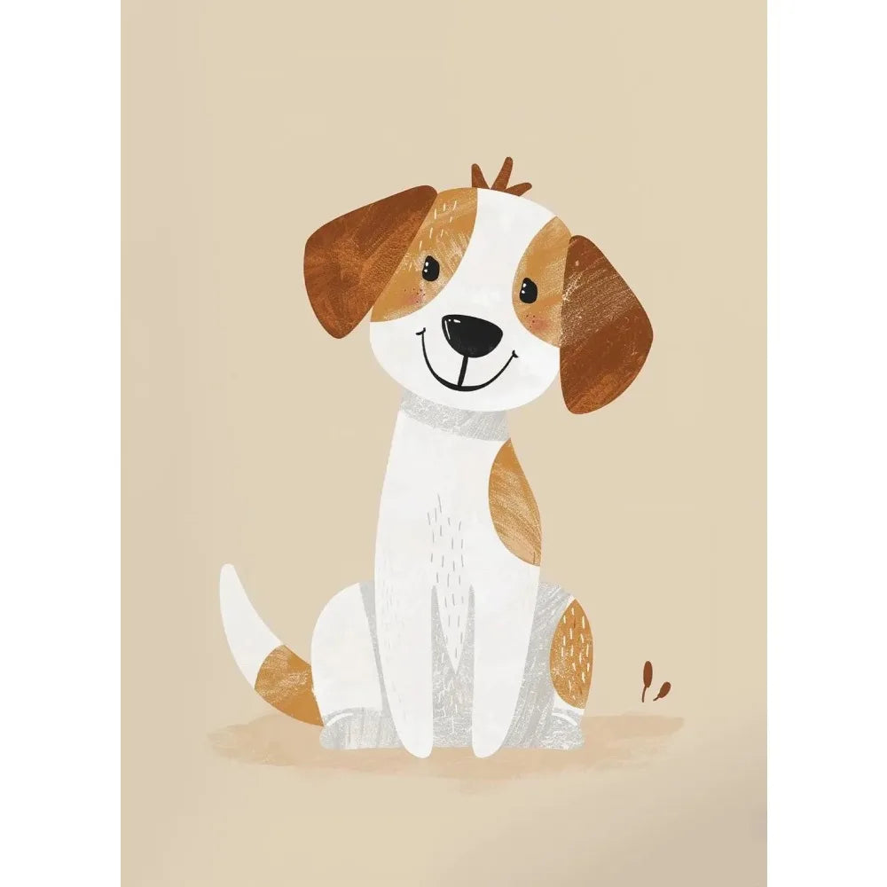Cartoon Dog Illustrations Canvas Print – Cute Nordic Wall Art for Dog Lovers