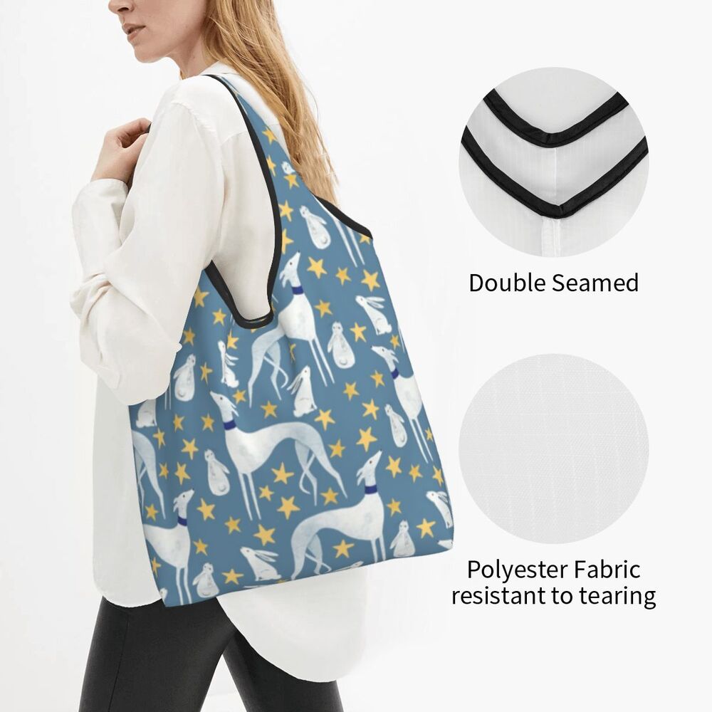 Greyhound Tote Bag — All-Over Print Sighthound Shopping Bag
