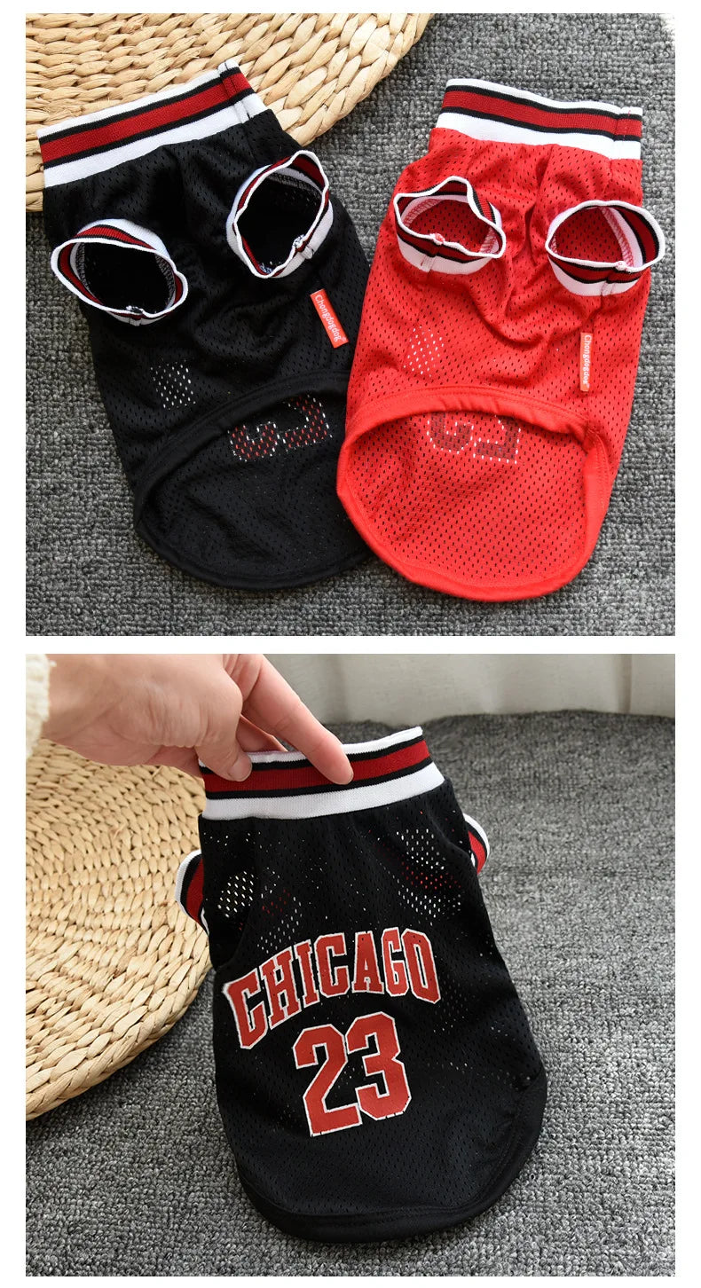 Mesh Breathable Sports Jersey for Dogs & Cats – Basketball Style Pet T-Shirt