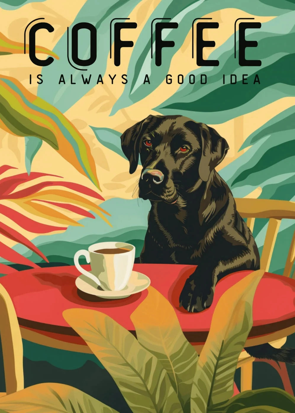 Boho Minimalist Dog & Cat Cafe Canvas Wall Art