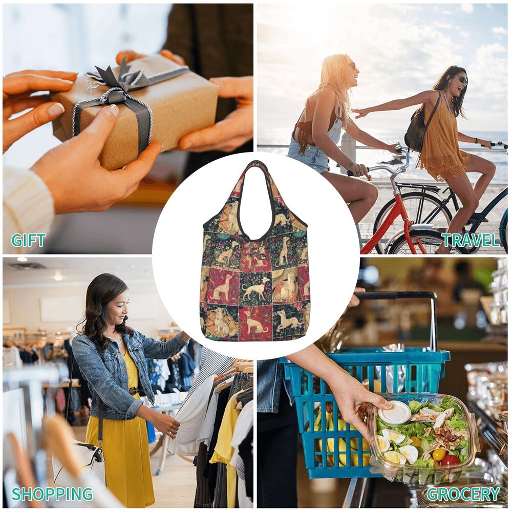 Greyhound Tote Bag — All-Over Print Sighthound Shopping Bag