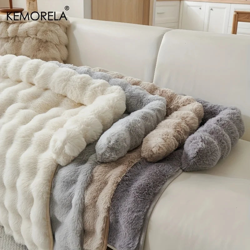 Faux Rabbit Fur Luxury Dog Bed — Plush Mattress with Pillow for Medium Dogs