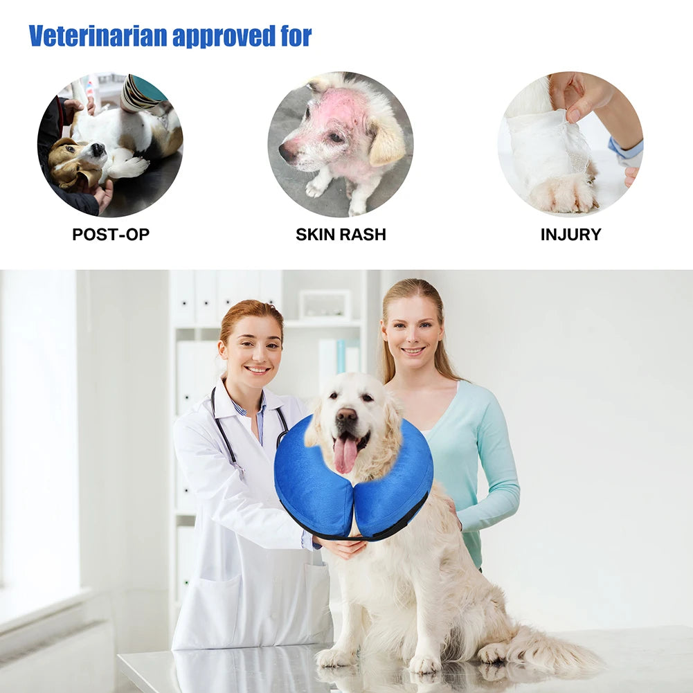 Inflatable Recovery Collar for Dogs & Cats – Soft E-Collar Alternative After Surgery