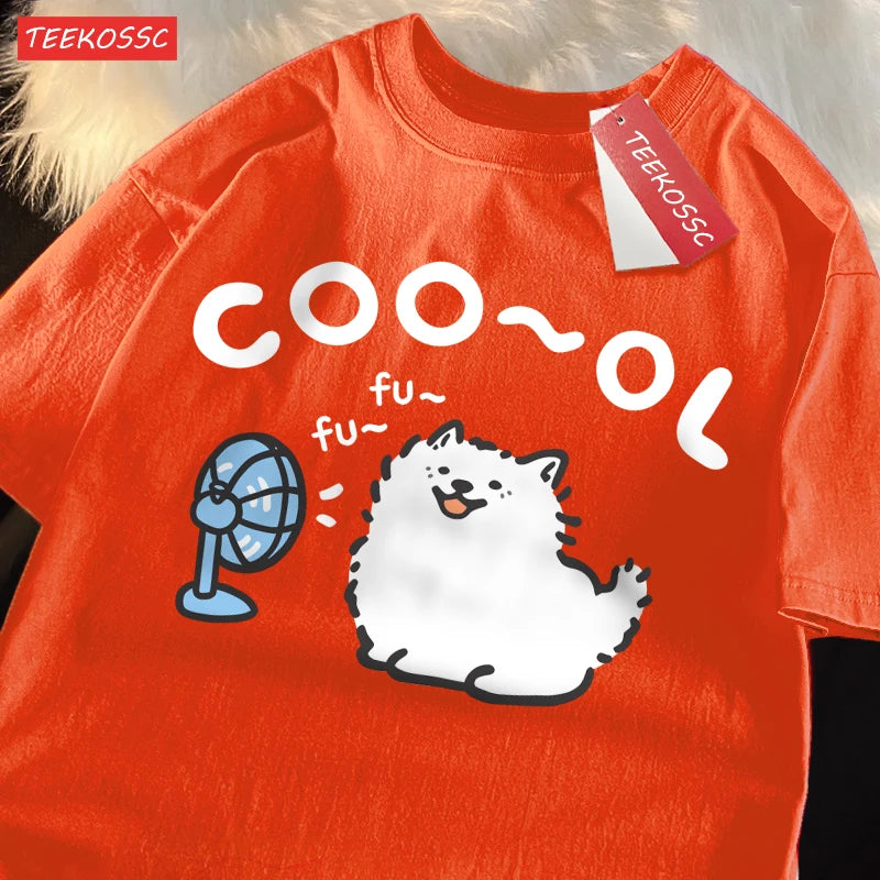 Dog Cartoon Print T-Shirt — Funny Dog Lover Tee