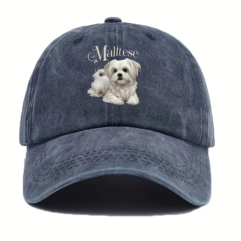 Maltese Dog Baseball Cap – Adjustable Snapback Hat for Dog Lovers