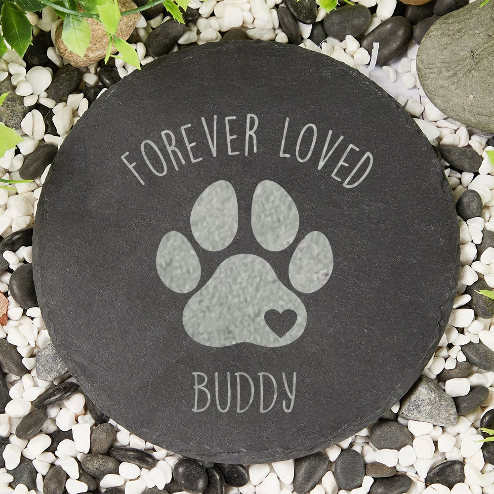 Personalised Dog Memorial Garden Stone – Pet Loss Gift with Engraved Name