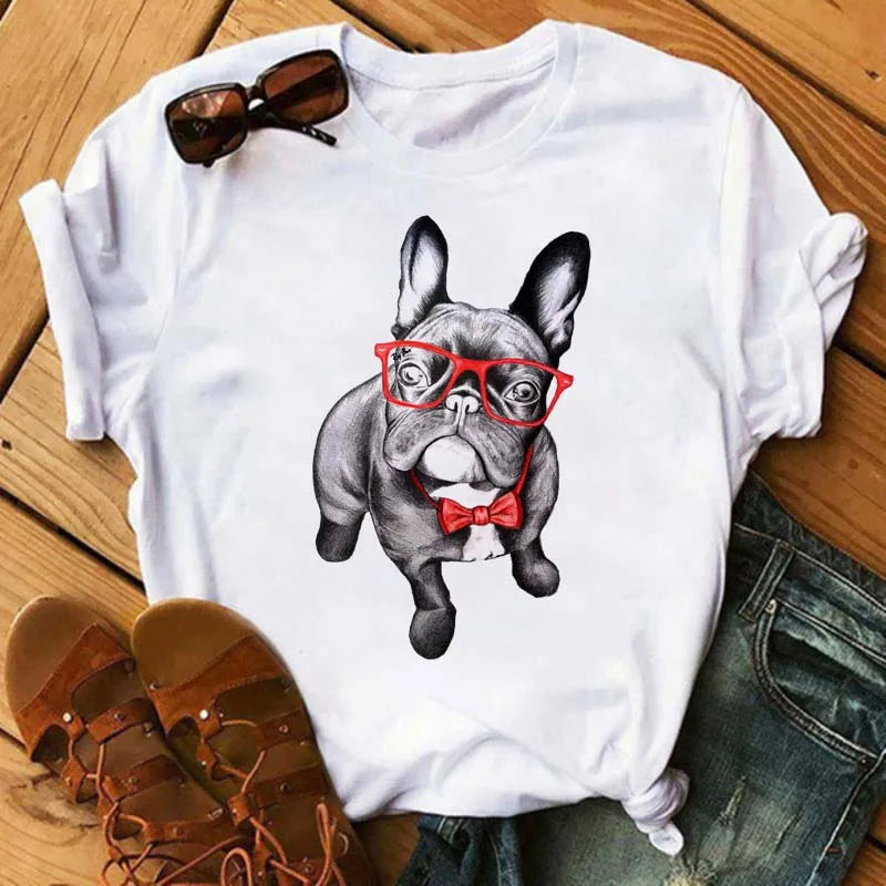 French Bulldog T-Shirt — Harajuku Animal Print Tee for Dog Lovers