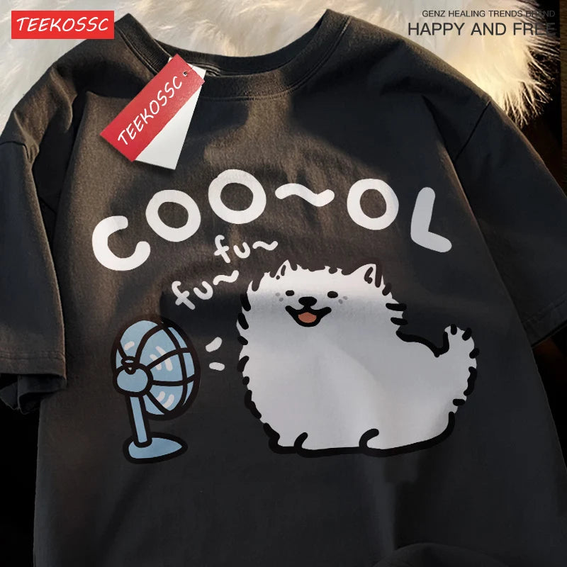 Dog Cartoon Print T-Shirt — Funny Dog Lover Tee