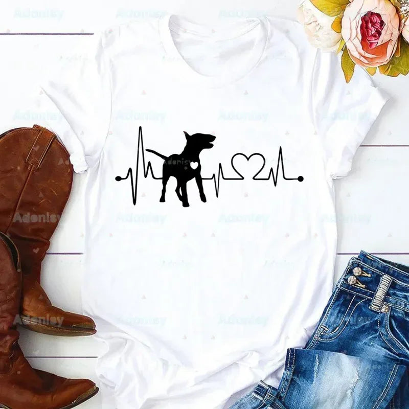 Bull Terrier T-Shirt — Cute Dog Group Graphic Tee for Women (S–XXXL)