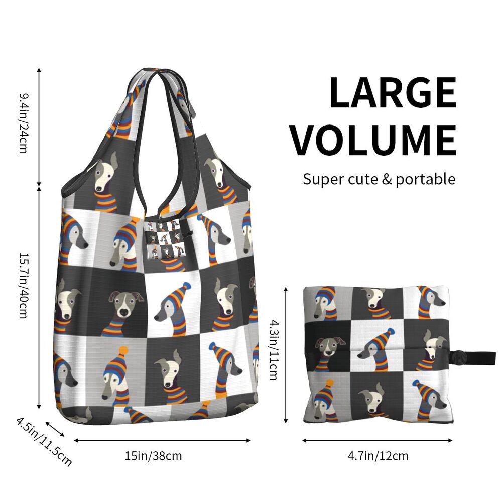 Greyhound Tote Bag — All-Over Print Sighthound Shopping Bag