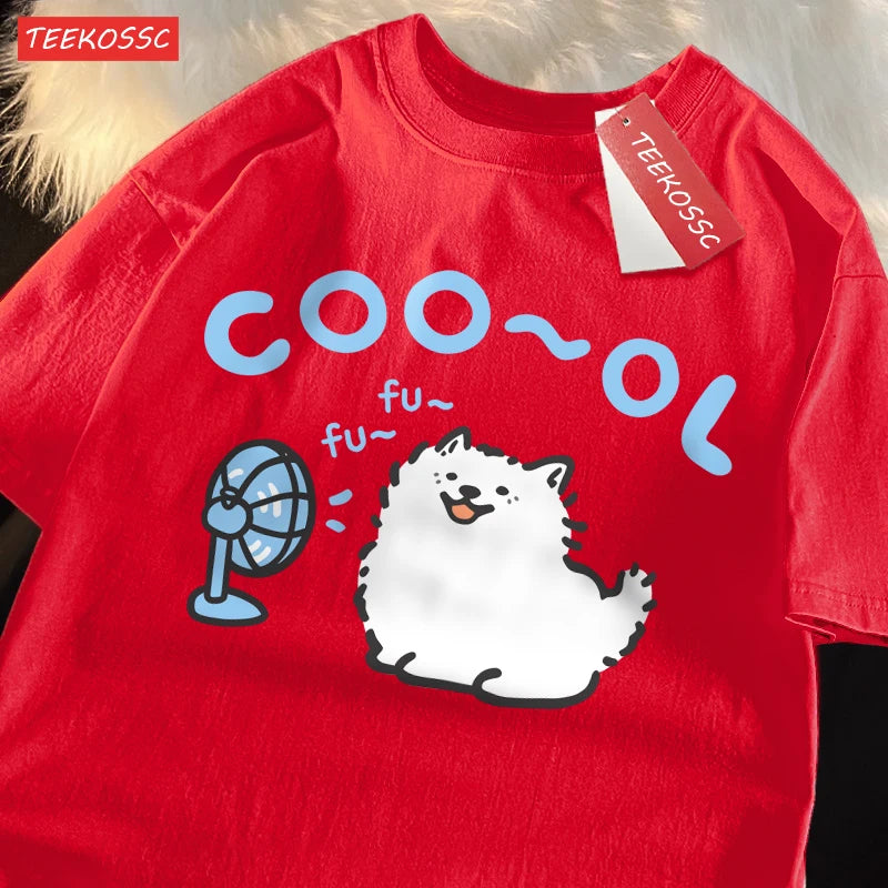 Dog Cartoon Print T-Shirt — Funny Dog Lover Tee