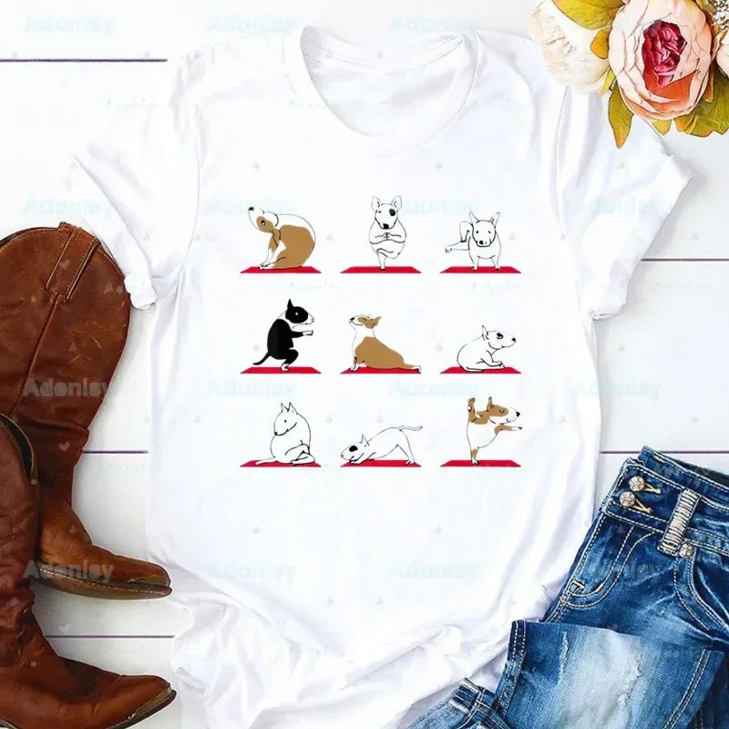 Bull Terrier T-Shirt — Cute Dog Group Graphic Tee for Women (S–XXXL)